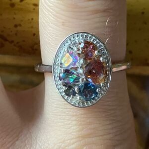 Multicolor Mystic Topaz Sterling Silver Ring Size 9.25